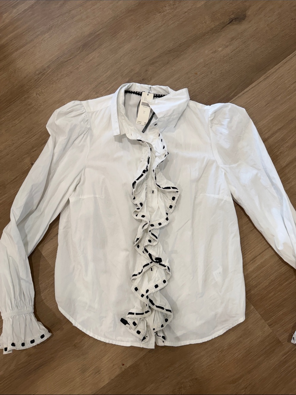 Anthropologie Ruffle Button Front Top - Picture 2 of 9